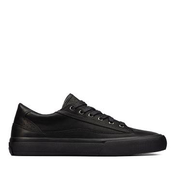 Black Clarks Aceley Lace Leather Women's Sneakers | SG_JX136