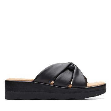 Black Clarks Clara Charm Women's Sandals | SG_MR187