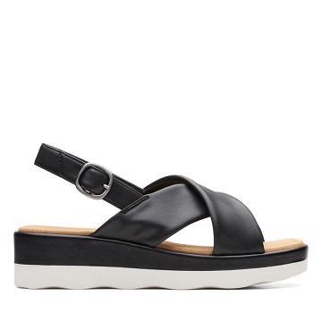 Black Clarks Clara Cove Women's Sandals | SG_KB191