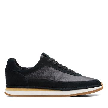 Black Clarks Craft Run Lace Combi Men's Sneakers | SG_WC21