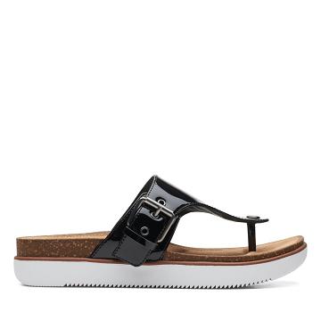 Black Clarks Elayne Step Pat Lea Women's Sandals | SG_AH226