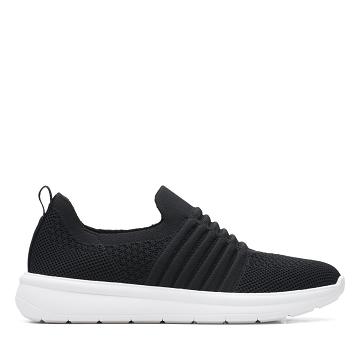 Black Clarks Ezera Walk Knit Women's Sneakers | SG_QF236