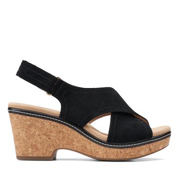 Black Clarks Giselle Cove Women's Sandals | SG_KB239