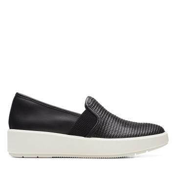 Black Clarks Layton Petal Combi Women's Sneakers | SG_HZ267