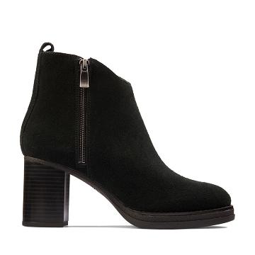 Black Clarks Mable Zip Sde Women's Boots | SG_HZ279