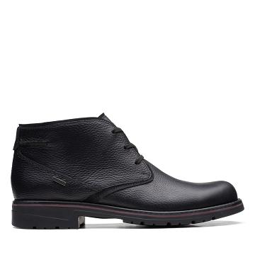 Black Clarks Morris Peak Tumbled Men's Boots | SG_BD89