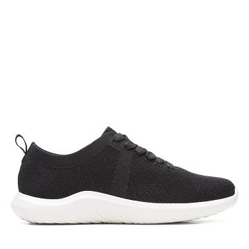 Black Clarks Nova Glint Knit Women's Sneakers | SG_QF308