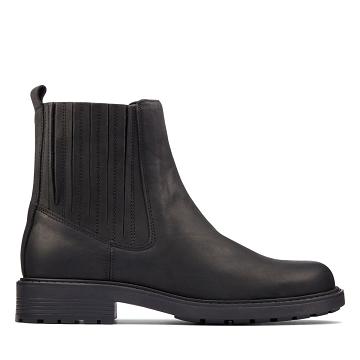 Black Clarks Orinoco2 Mid Leather Women's Boots | SG_FA326