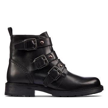 Black Clarks Orinoco2 Stud Leather Women's Boots | SG_JX328