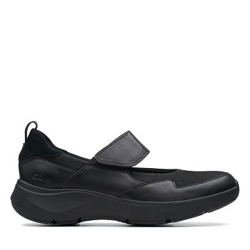 Black Clarks Wave2.0 Glide Combi Women's Sneakers | SG_HZ387