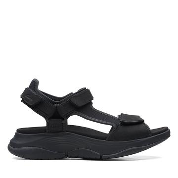 Black Clarks Wave2.0 Skip. Combi Women's Sandals | SG_MR391