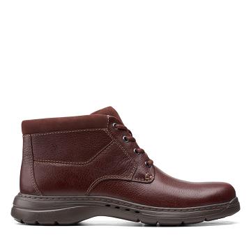 Brown Clarks Brawley Up Leather Men's Boots | SG_NE6