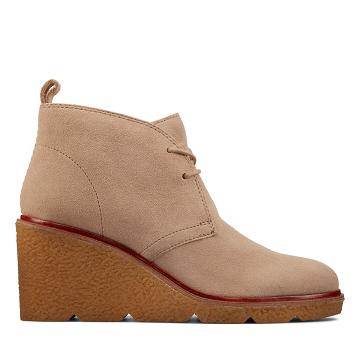 Brown Clarks Clarkford DBT Sand Suede Women's Boots | SG_BD197