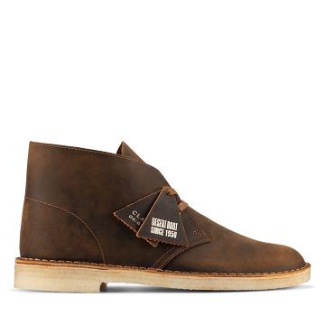 Brown Clarks Desert Beeswax Men's Boots | SG_EQ37