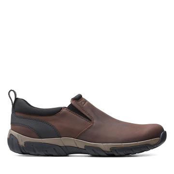 Brown Clarks Grove Step Leather Men's Shoes | SG_MR67