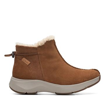 Brown Clarks Wave2.0 Alp Tan Suede Women's Boots | SG_FA386