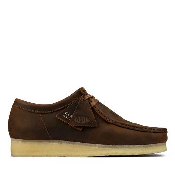 Chocolate Clarks Wallabee Beeswax Men's Shoes | SG_FA134