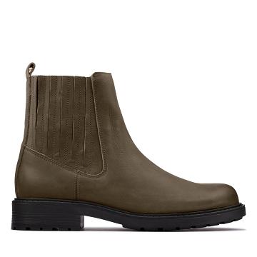 Dark Olive Clarks Orinoco2 Mid Lea Women's Boots | SG_EQ325