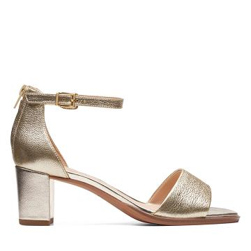 Gold Clarks Kaylin 60 2 Part Women's Sandals | SG_RV252