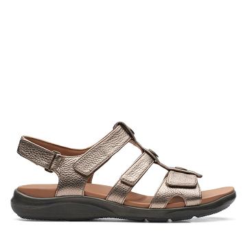 Gold Clarks Kylyn Step Metallic Women's Sandals | SG_JX256