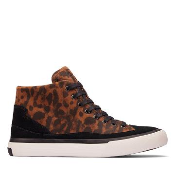 Leopard Clarks Aceley Zip Hi Suede Women's Boots | SG_WC141