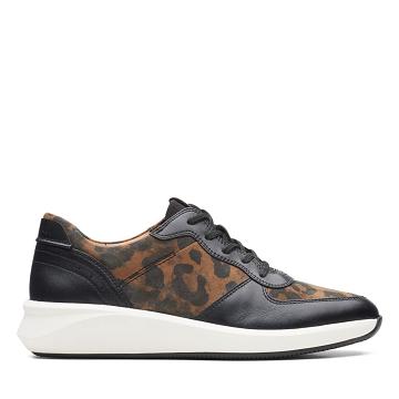 Leopard Clarks Un Rio Sprint PRT Comb Women's Sneakers | SG_HZ375