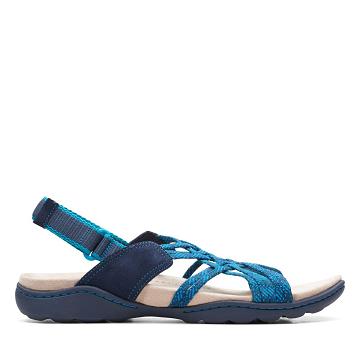 Navy Clarks Amanda Ease Combi Women's Sandals | SG_KB155