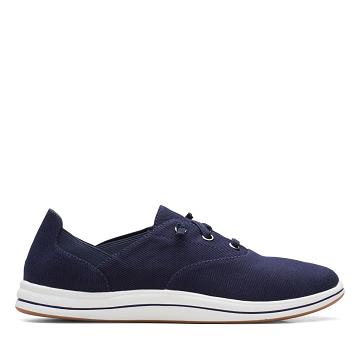 Navy Clarks Breeze Ave Women's Sneakers | SG_FA170