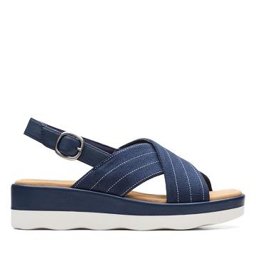 Navy Clarks Clara Cove Women's Sandals | SG_AH190