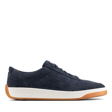 Navy Clarks Hero Air Lace Combi Men's Sneakers | SG_FA74