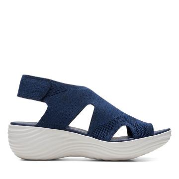 Navy Clarks Marin Sail Women's Sandals | SG_BD281