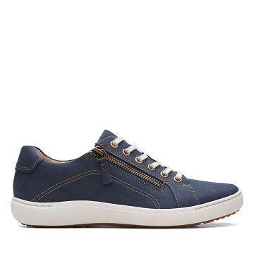 Navy Clarks Nalle Lace Nubuck Women's Sneakers | SG_RV300