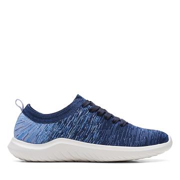 Navy Clarks Nova Glint Combi Women's Sneakers | SG_AH310