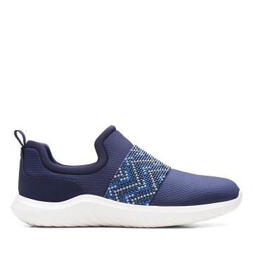 Navy Clarks Nova Way Combi Women's Sneakers | SG_FA314