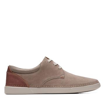 Olive Clarks Gereld Lace Suede Men's Sneakers | SG_RV60