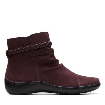 Red Clarks Cora Braid Suede Women's Boots | SG_WC201