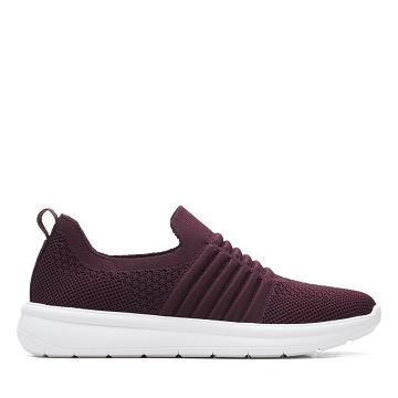 Red Clarks Ezera Walk Knit Women's Sneakers | SG_MR235