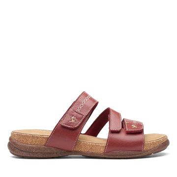 Red Clarks Roseville Bay Leather Women's Sandals | SG_MR343