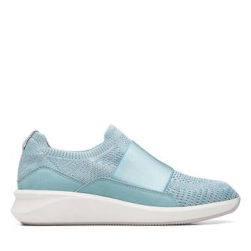 Turquoise Clarks Un Rio Knit knit Women's Sneakers | SG_WC369