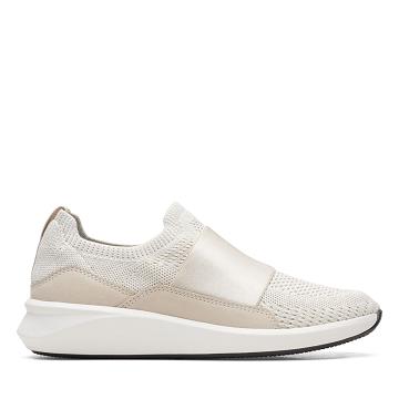 White Clarks Un Rio Knit knit Women's Sneakers | SG_AH370