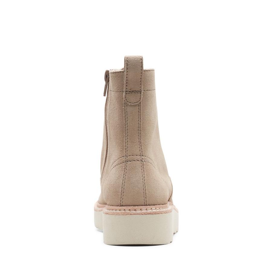 Beige Clarks Trace Pine Sand Suede Women's Boots | SG_NE366