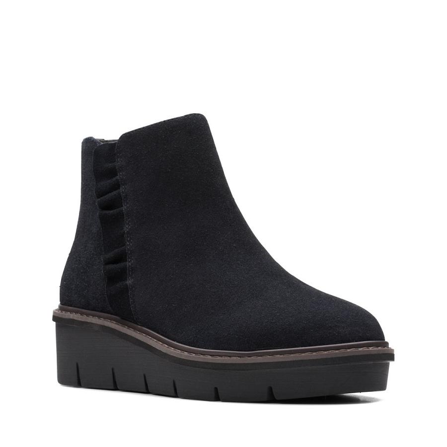 Black Clarks Airabell Vibe Sde Women's Boots | SG_JX148