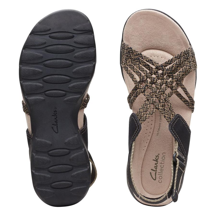 Black Clarks Amanda Ease Combi Women's Sandals | SG_AH154