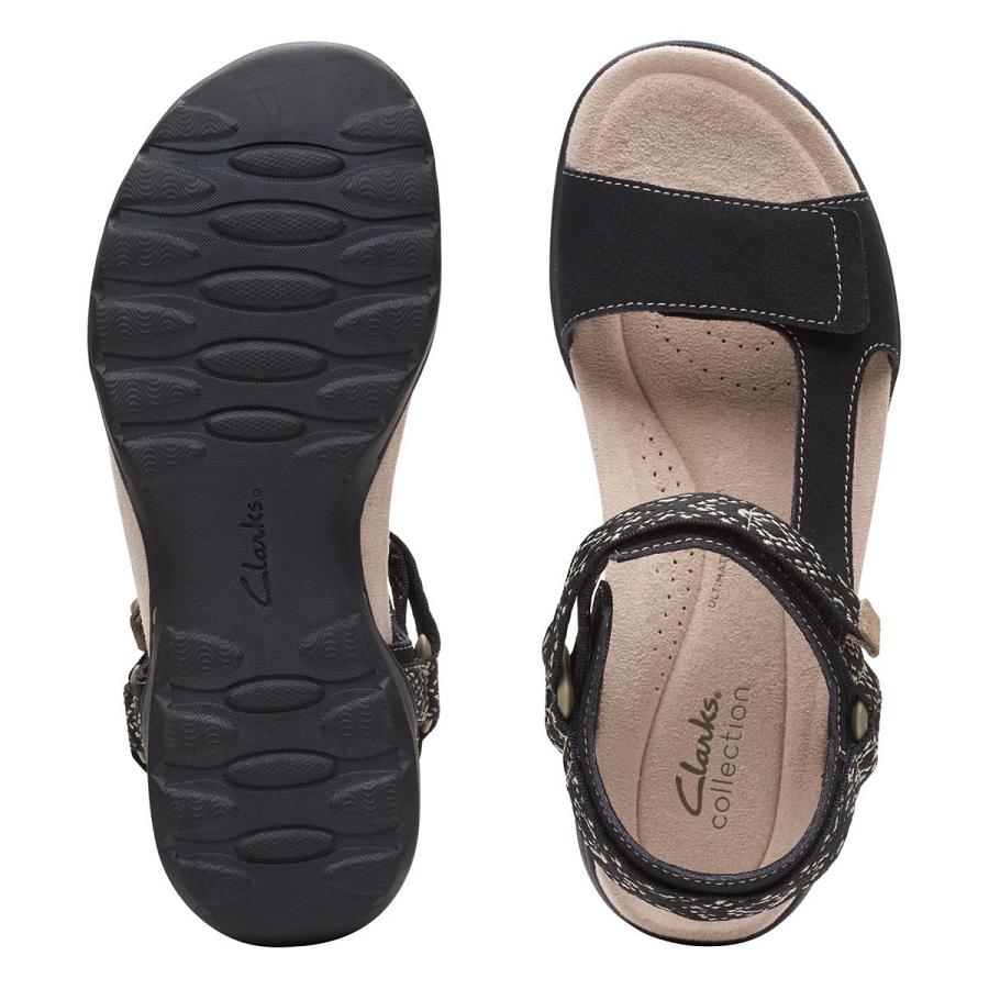 Black Clarks Amanda Step Sde Women's Sandals | SG_EQ157