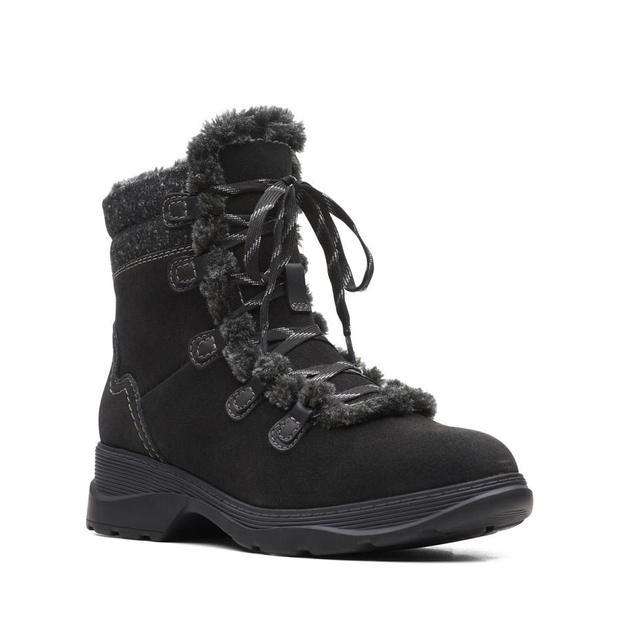 Black Clarks Aveleigh Zip Sde Women's Boots | SG_WC165