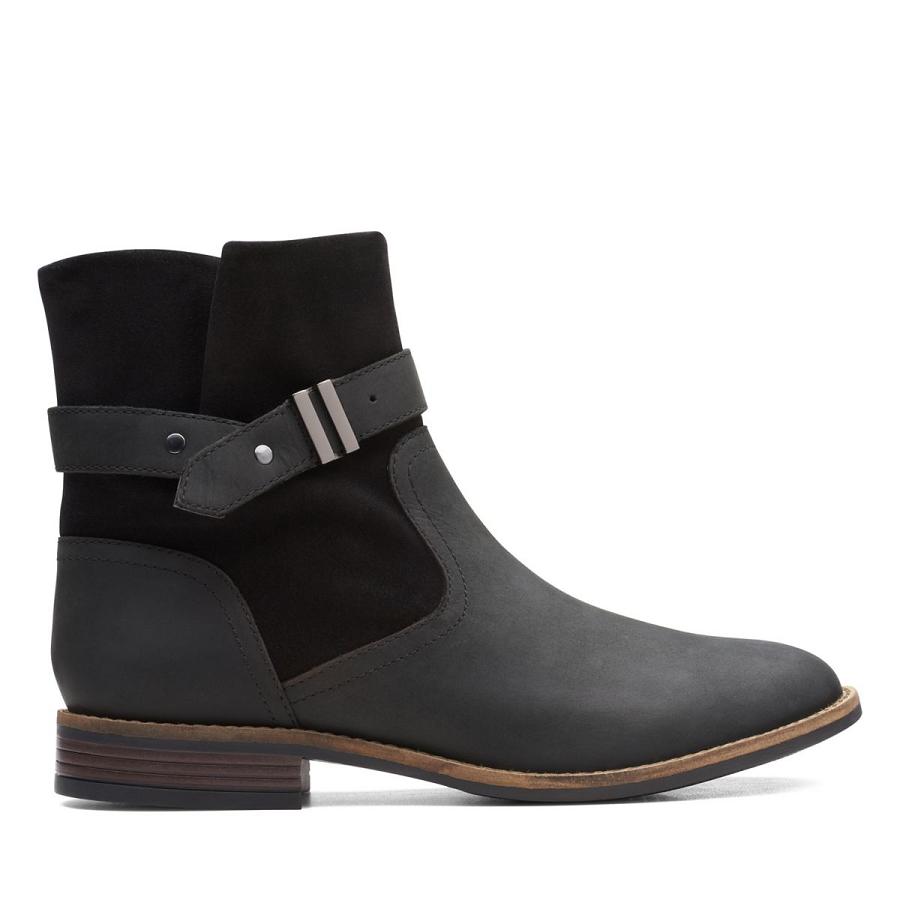 Black Clarks Camzin Strap Women\'s Boots | SG_FA182