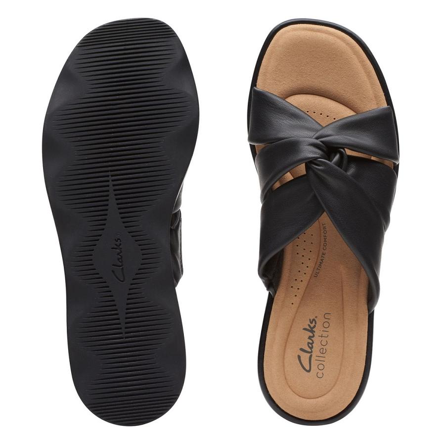 Black Clarks Clara Charm Women's Sandals | SG_MR187