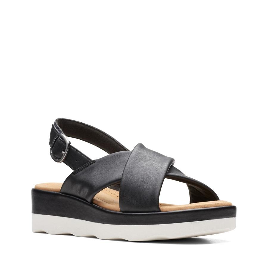 Black Clarks Clara Cove Women's Sandals | SG_KB191