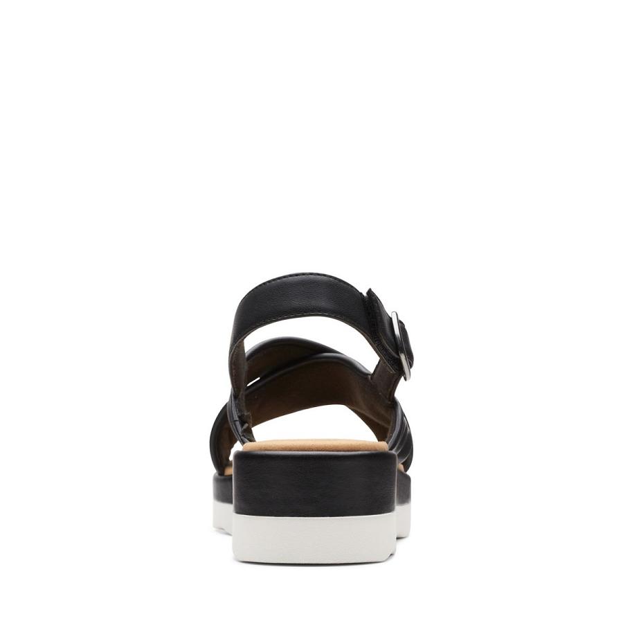 Black Clarks Clara Cove Women's Sandals | SG_KB191