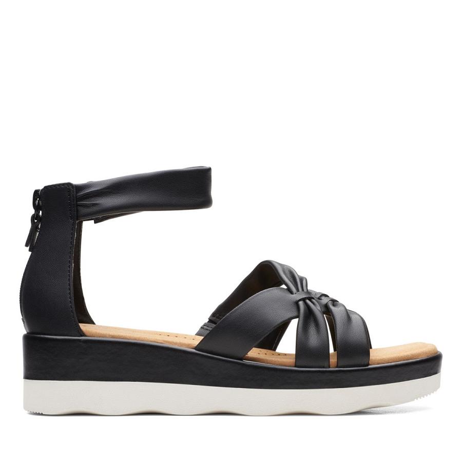 Black Clarks Clara Rae Women\'s Sandals | SG_FA194